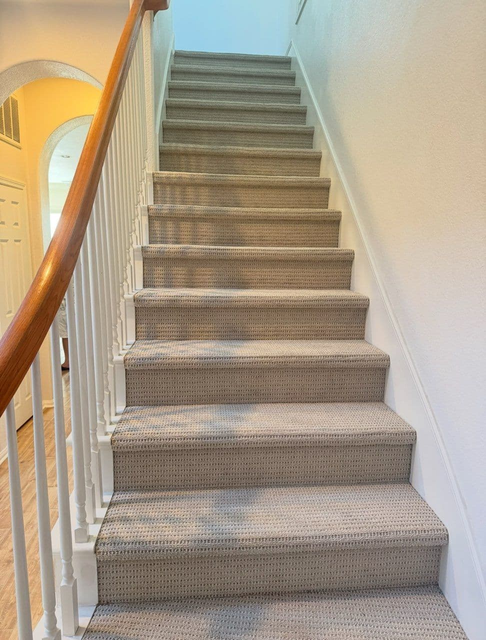Staircase Upgrade with Durable Low Profile Carpet image